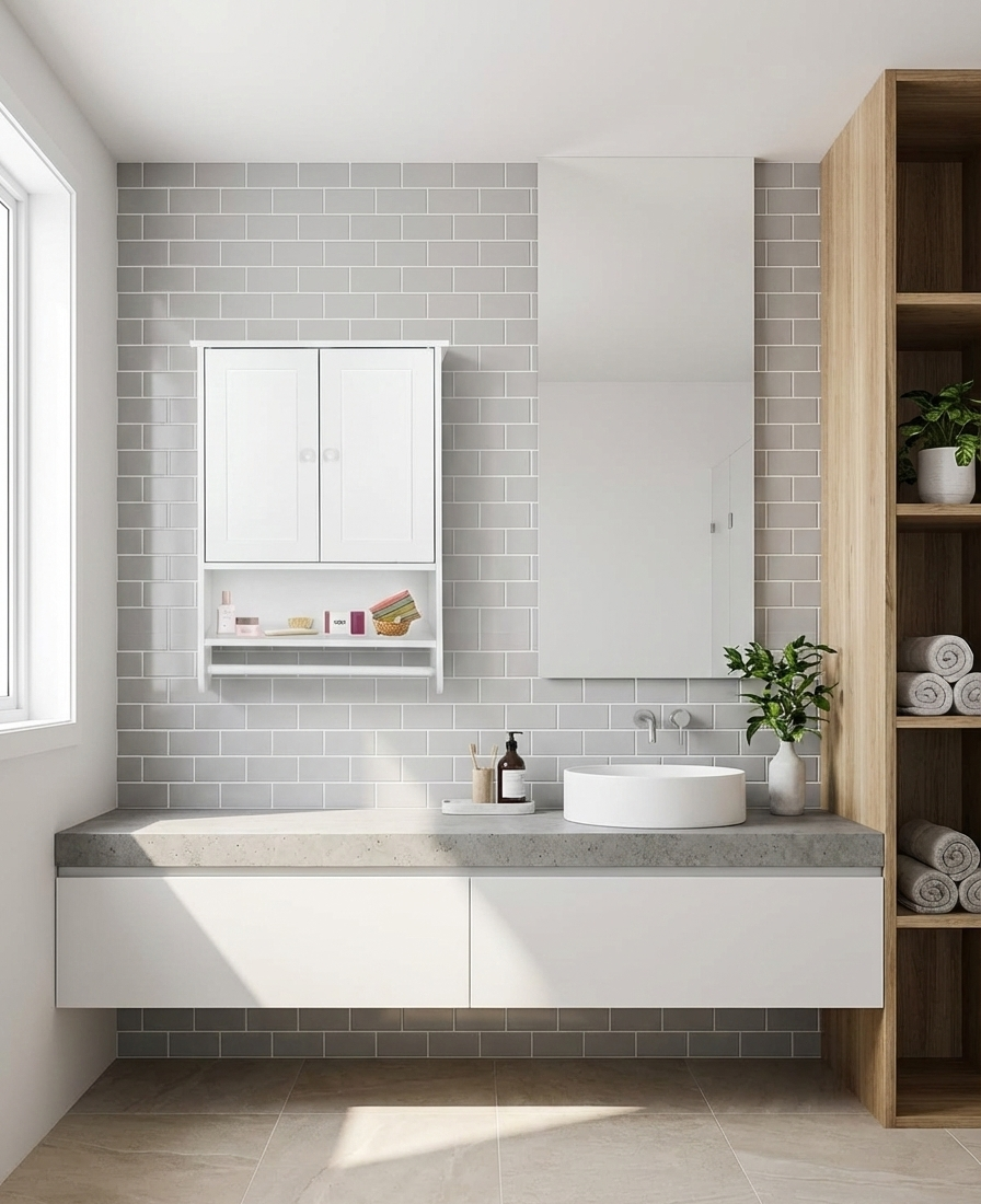 Modern Wall Mounted Storage Cabinet for Bathroom & Kitchen