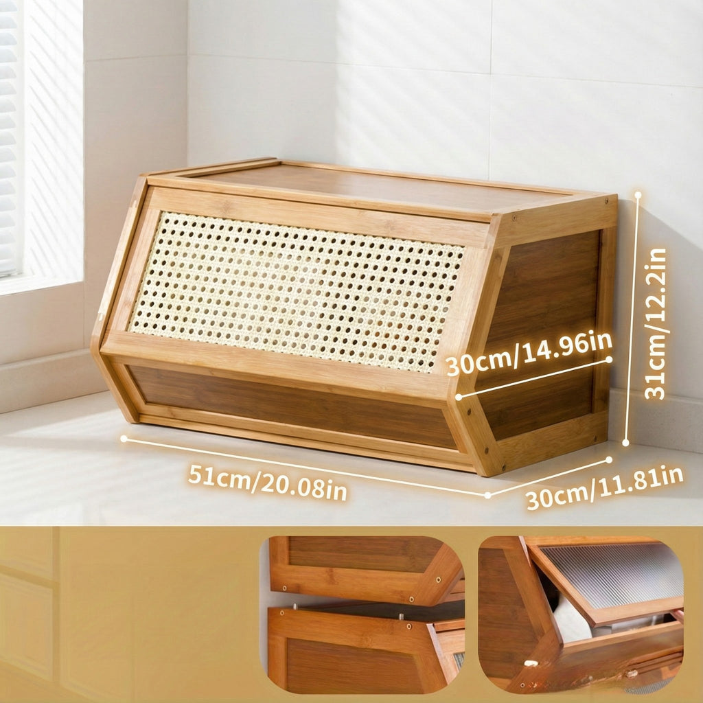 Thin Bamboo Shoe Cabinet with 3 Flip Drawers