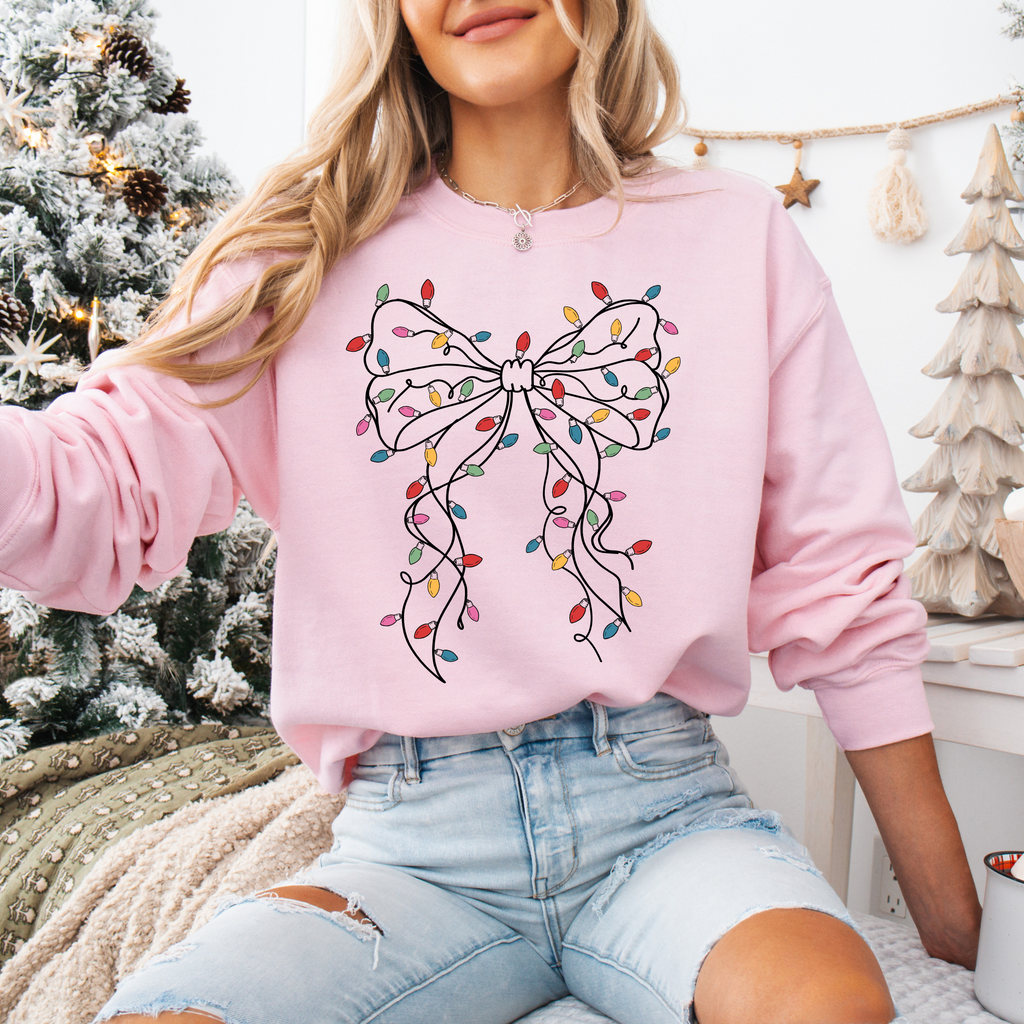 Coquette Christmas Lights Bow