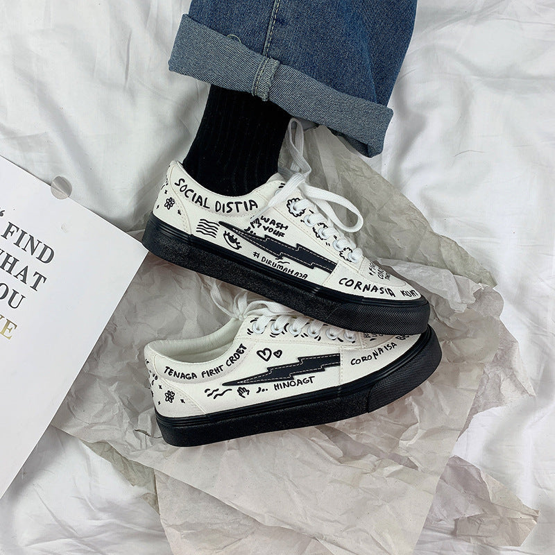 Women's white vintage-style platform sneakers with lace-up design for casual walking