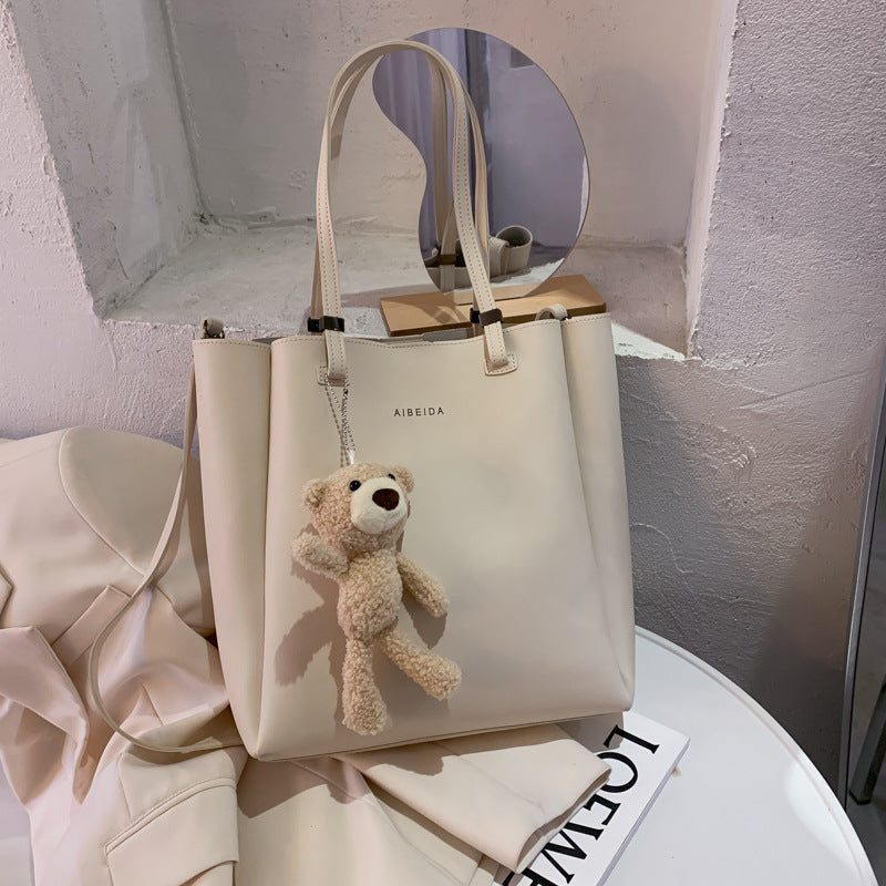 2-Piece Minimalist Handbag Set with Shoulder Bag and Purse