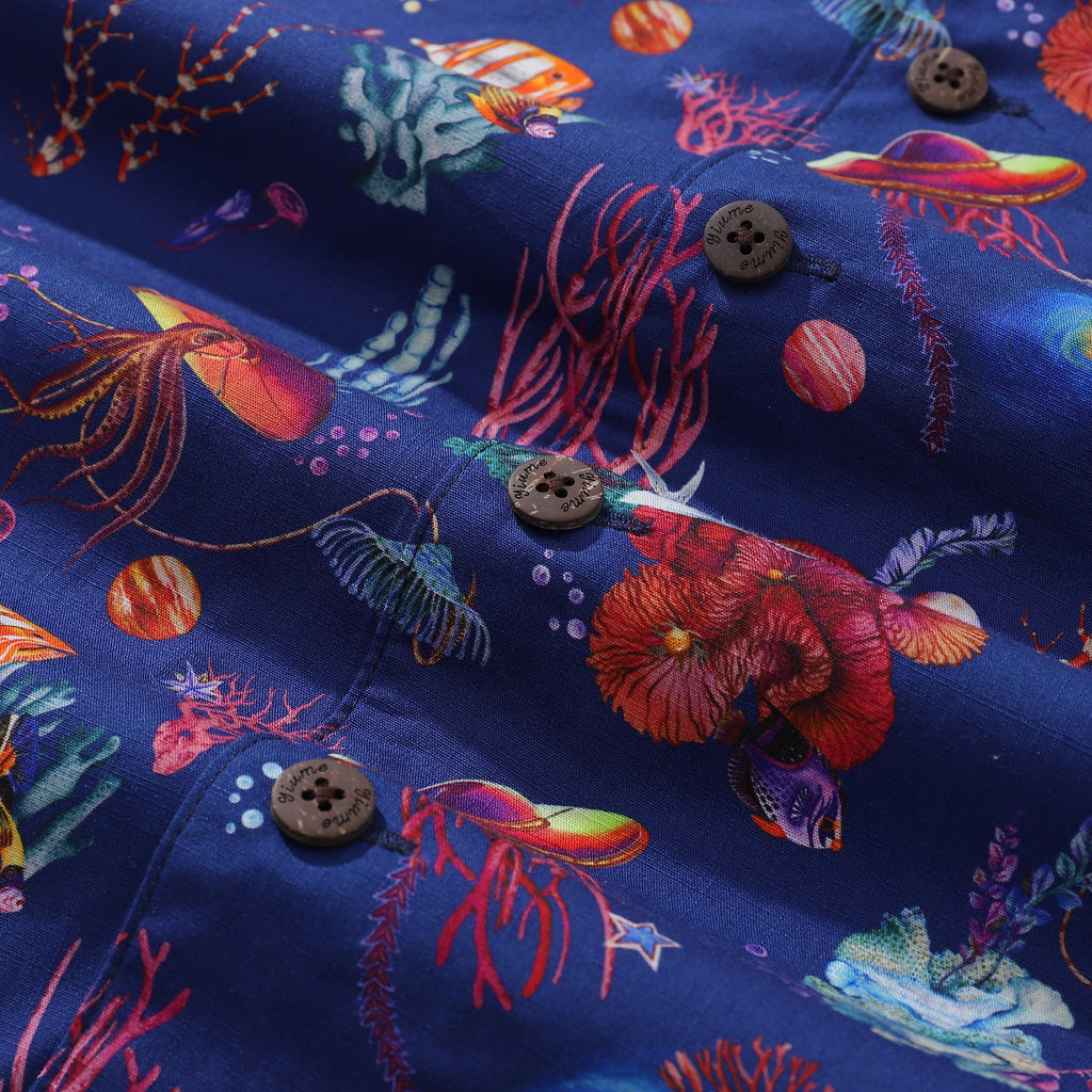 Men's Sea Trek Camp Collar Hawaiian Shirt in Cotton