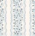 Jovy Floral Wallpaper in Blue and Cream - Traditional Wall Art