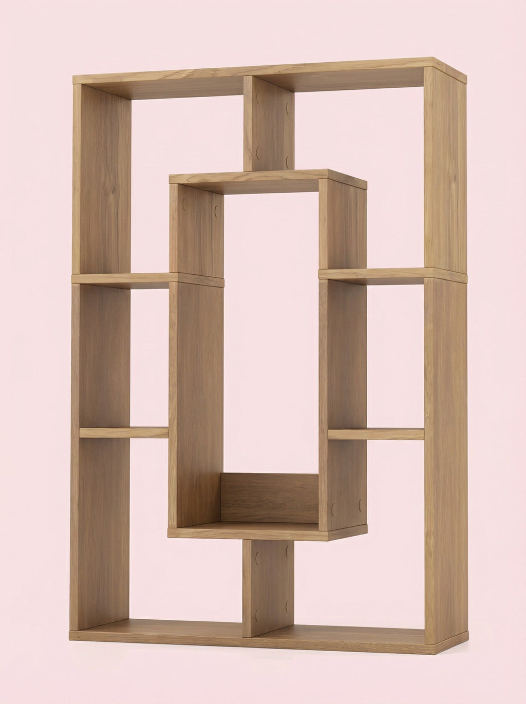 7-Tier Geometric Bookshelf, Narrow Bookcase for Small Spaces