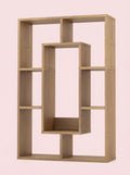 7-Tier Geometric Bookshelf, Narrow Bookcase for Small Spaces