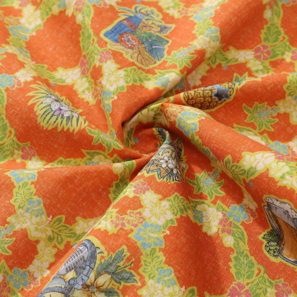 Vintage Tropical Hawaiian Shirt: Music Print Relaxed Fit Cotton