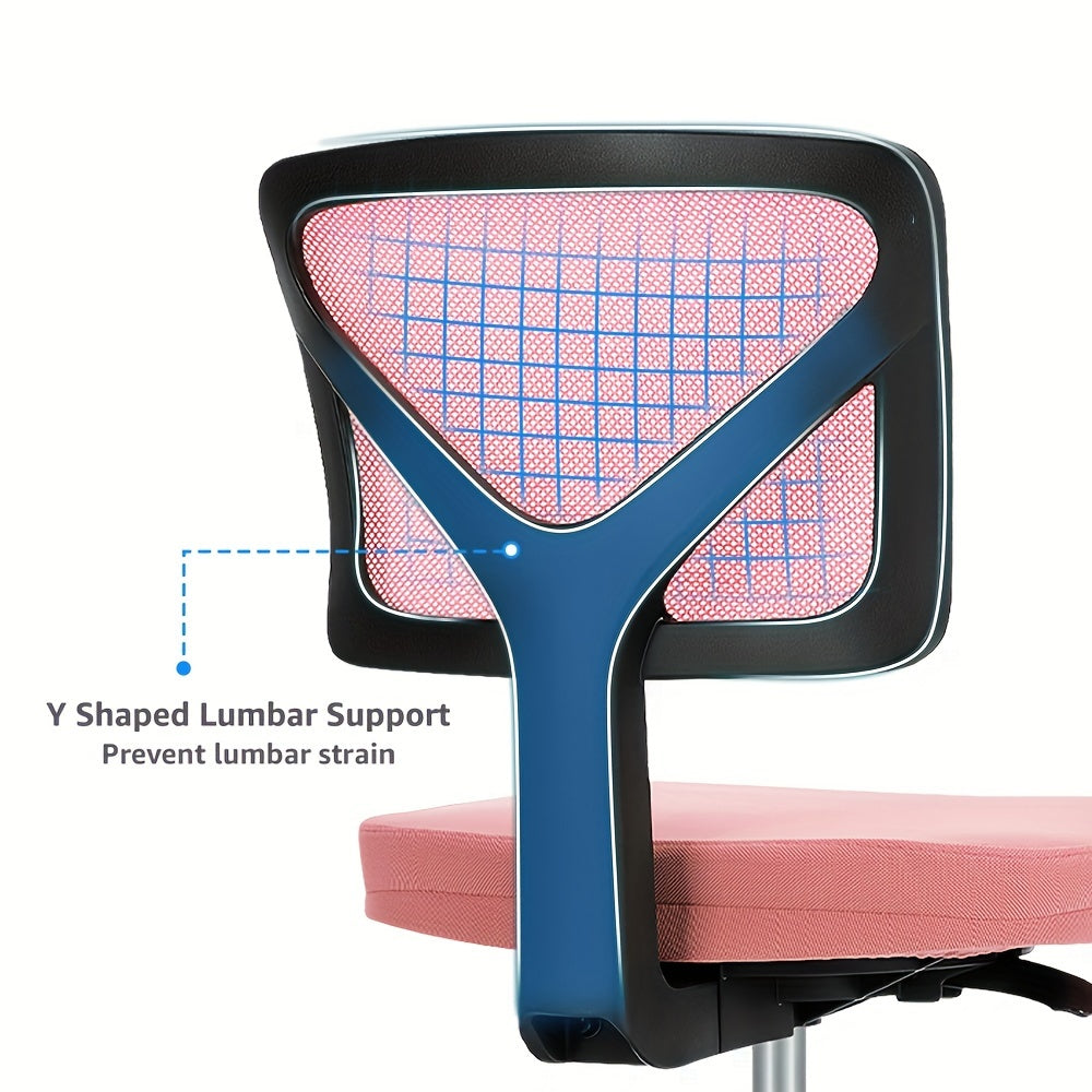 Ergonomic Armless Mesh Swivel Office Desk Chair with Wheels