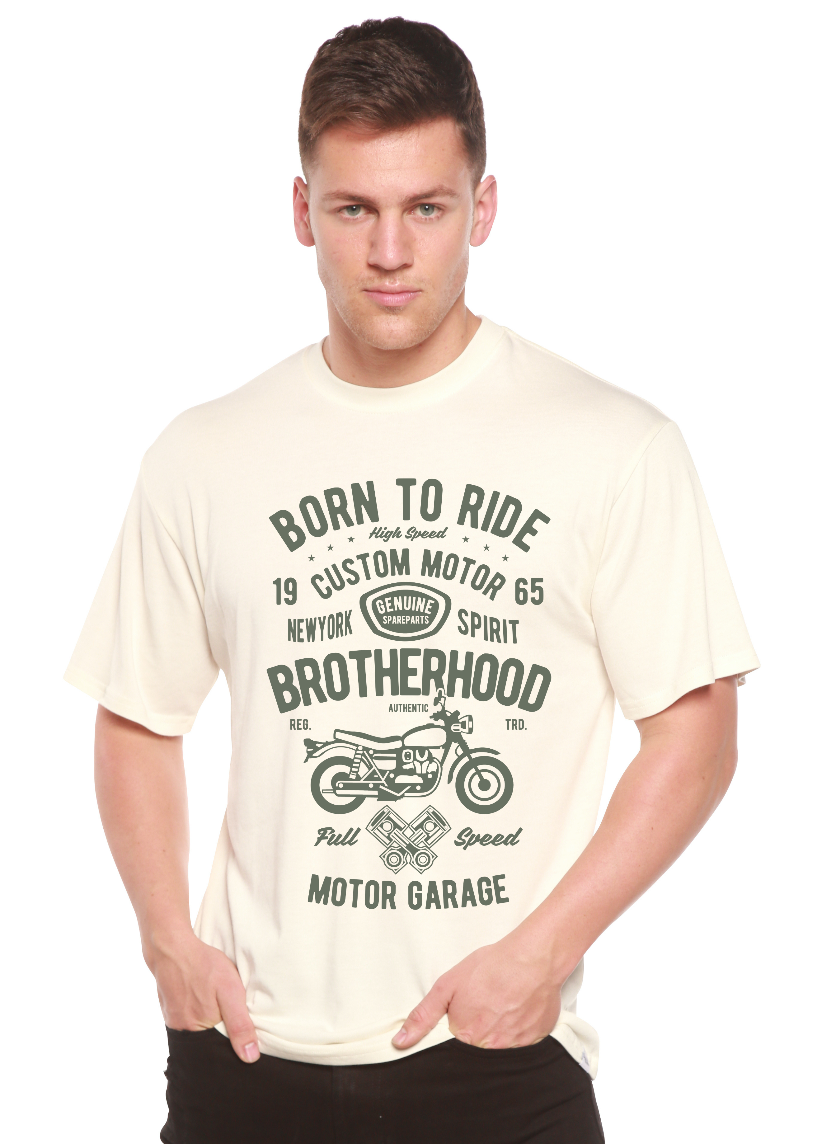 Motorcycle Brotherhood Men's Bamboo Viscose/Organic Cotton Short Sleeve Graphic T-Shirt