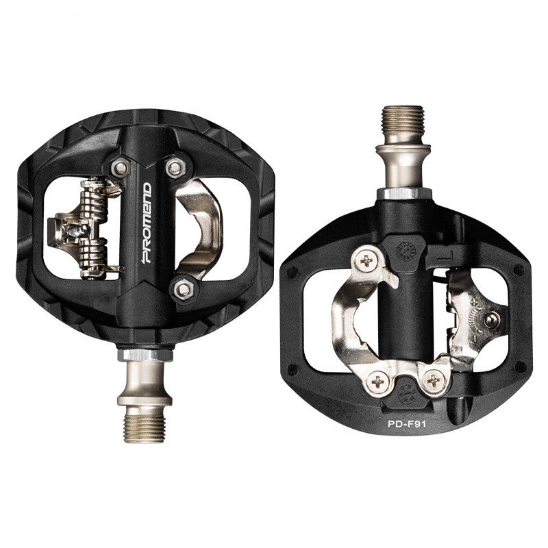 Black Nylon Mountain Clipless Bike Pedals with Cleats Set