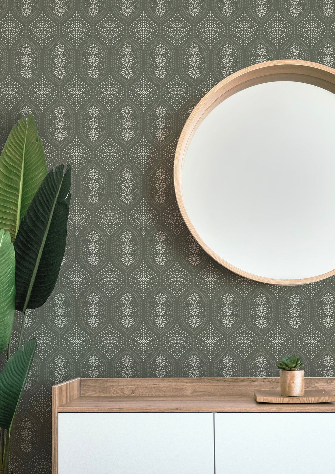 Holloway Geometric Wallpaper - Bohemian Off-White, Beige, and Taupe