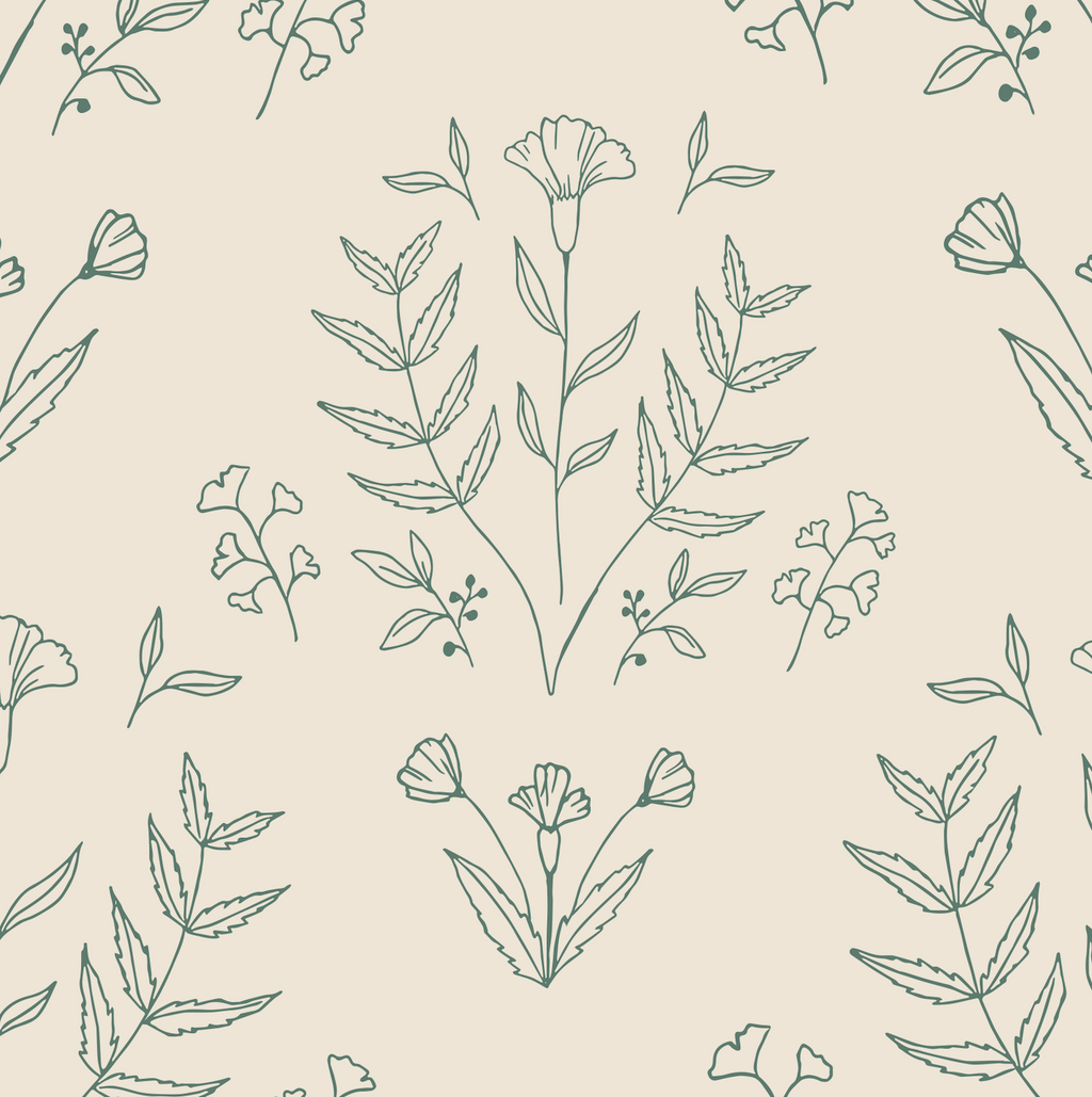 Ayla Floral Wallpaper in Cream, Sage Green & Muted Rose