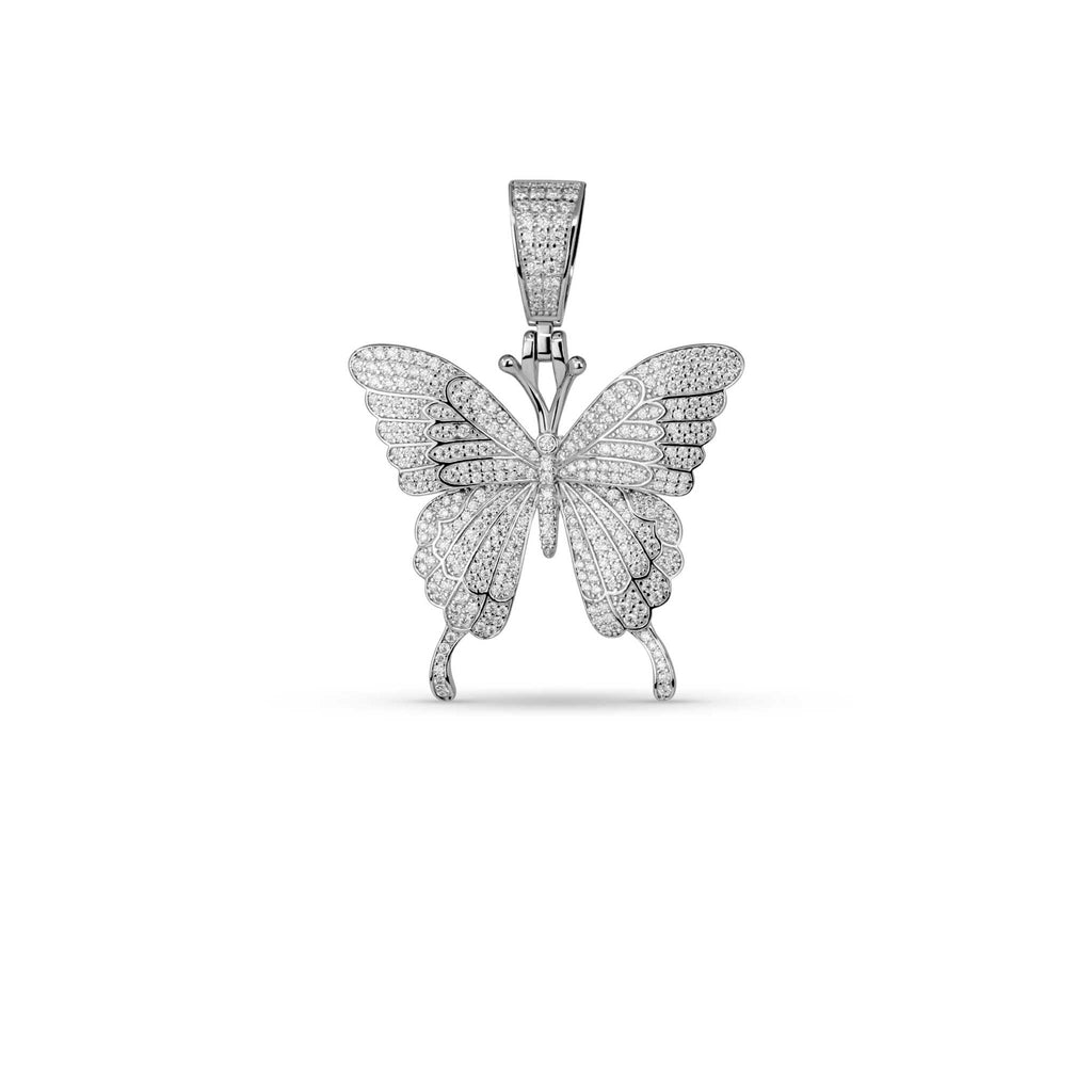 Women's Moissanite Butterfly Pendant 925 Sterling Silver 2.5 TCW