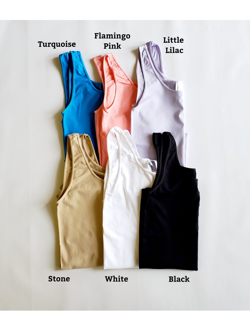 Women's Minimalist Jersey Tank Top in Multi-Color Knit