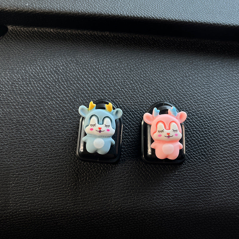 2 Pcs Cartoon Car Dashboard Hooks Mini Adhesive Organizer Hangers