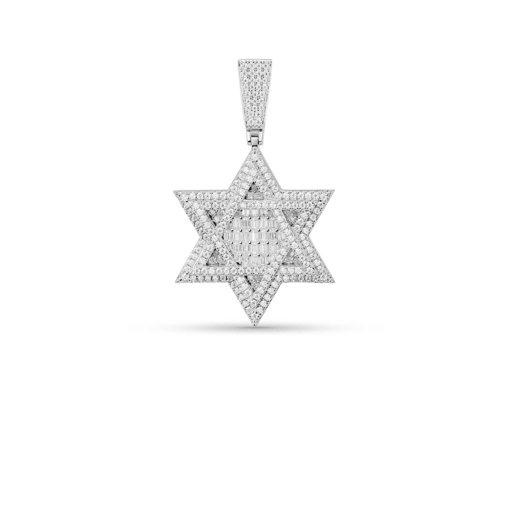 Moissanite Star Of David Pendant Solid 925 Sterling Silver