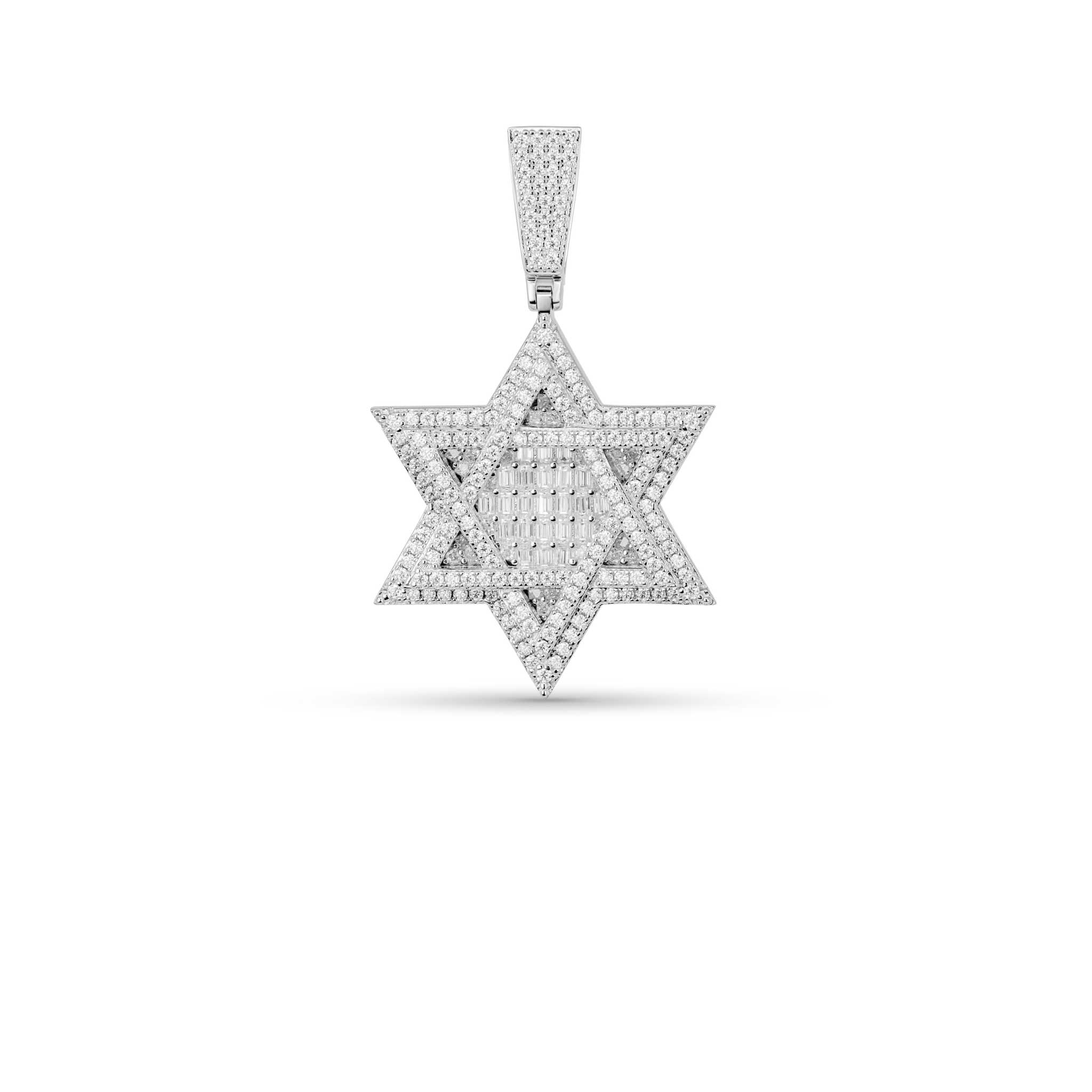 Moissanite Star Of David Pendant Solid 925 Sterling Silver