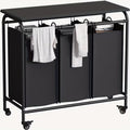 3-Bag Heavy Duty Rolling Laundry Sorter Cart with Ironing Board