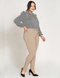 Curvy fit mid-rise skinny jeans in Tea Leaf color with stretch fabric
