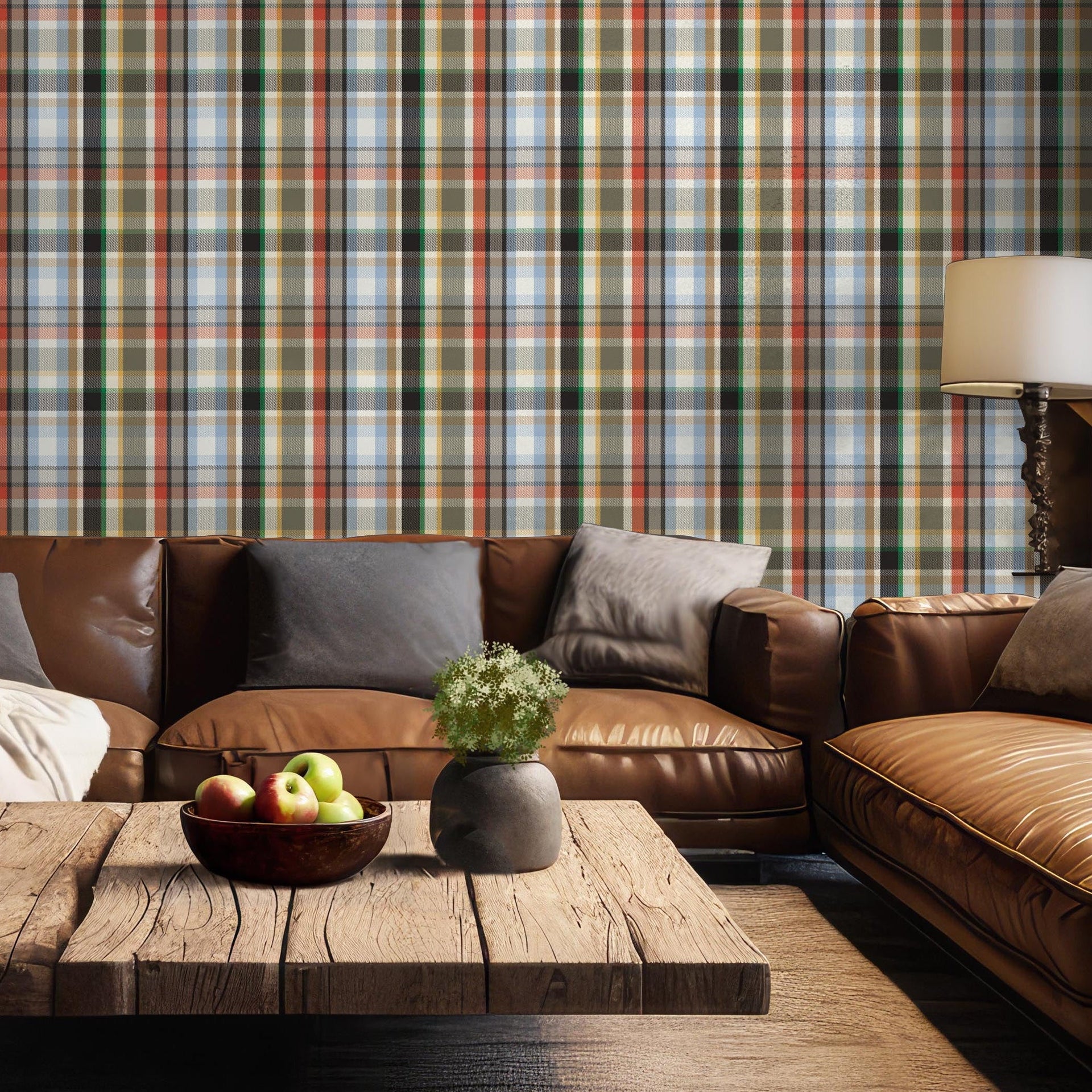 Samuel Wallpaper by Painted Hawk Design featuring a decorative pattern on a modern accent wall