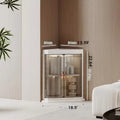 3-Tier Foldable Stackable Corner Storage Cabinet with Transparent Doors