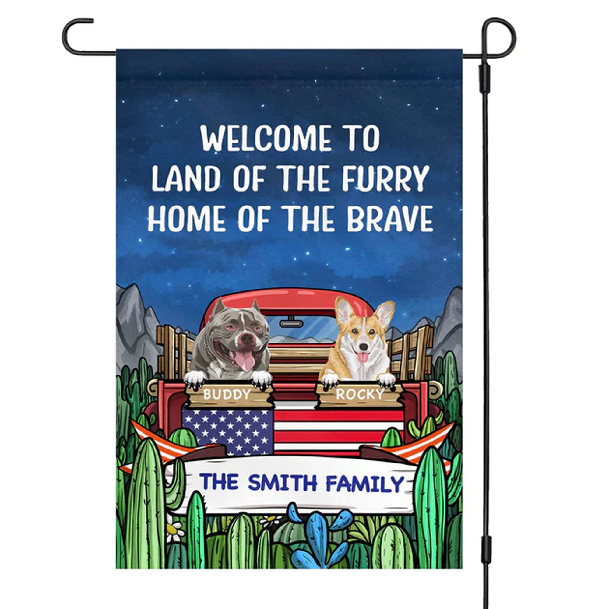 The Furry And The Brave Personalized Custom Dog Garden Flag