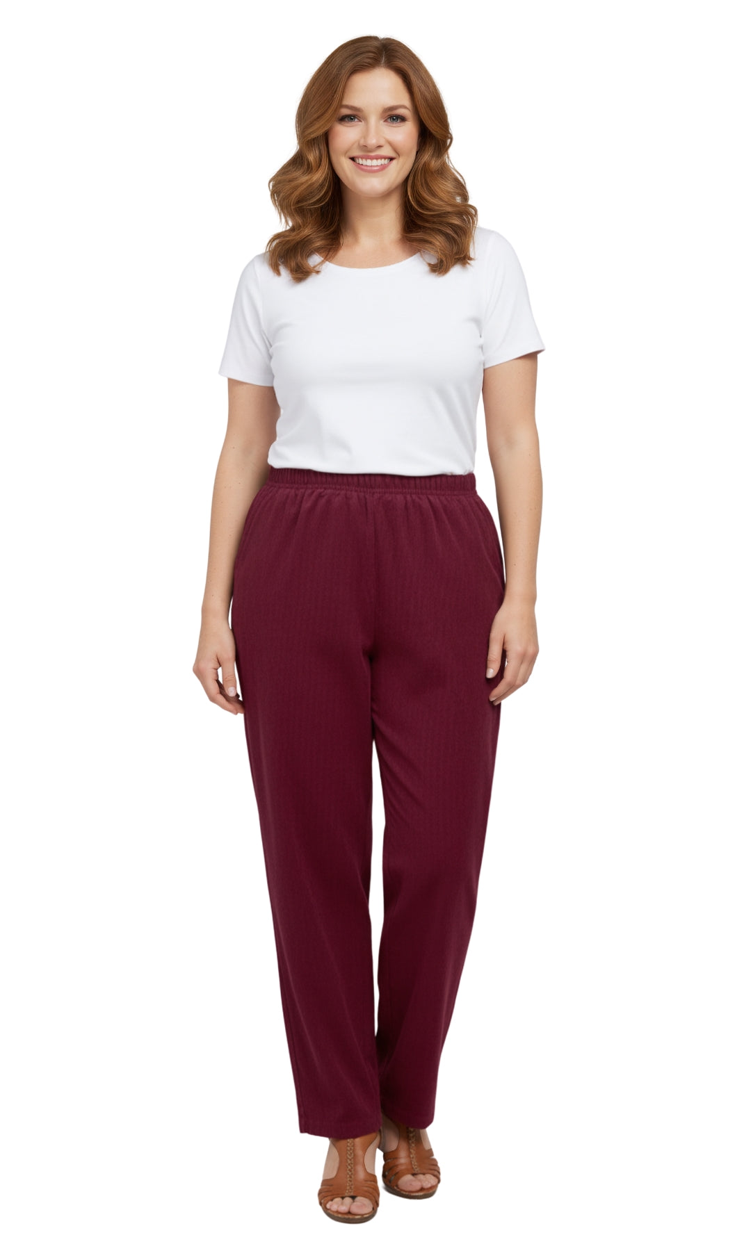 Women's Fine Wale Corduroy Pull-On Pants with Covered Elastic