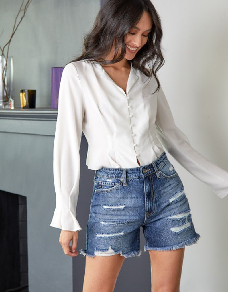 Jansen ultra high rise boyfriend shorts in 100% cotton with an 11-inch rise