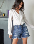 Jansen ultra high rise boyfriend shorts in 100% cotton with an 11-inch rise