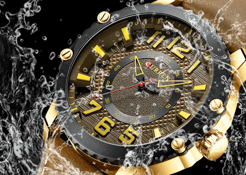 Men's Sporty Waterproof Chronograph Watch with Large Number Details