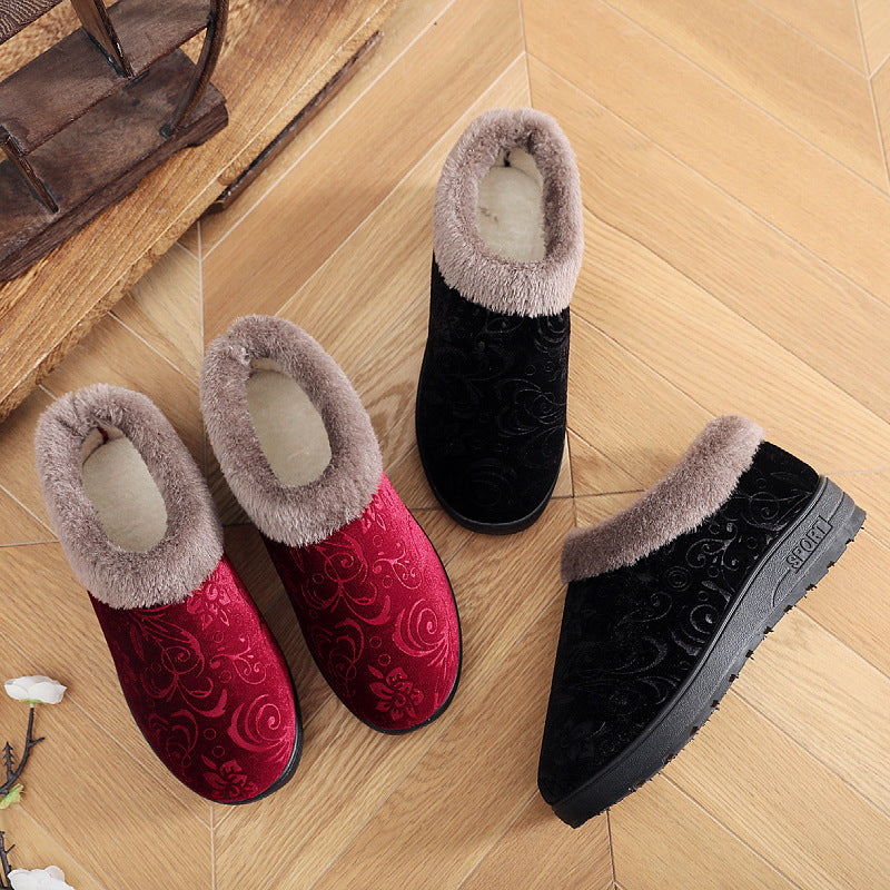 Women's Velvet Plush Memory Foam Slippers - Cozy Indoor Slip-Ons