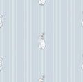 Larkin Striped Removable Wallpaper in Blue, Beige and White