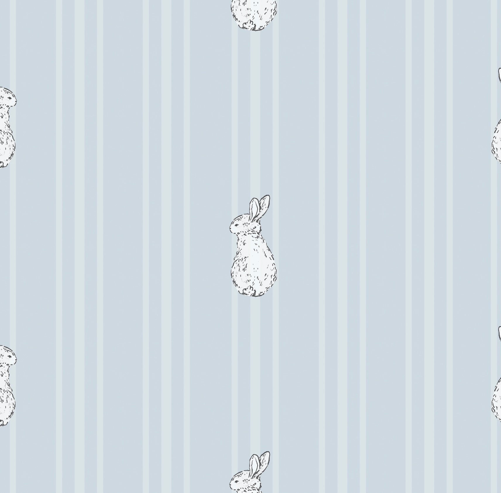 Larkin Striped Removable Wallpaper in Blue, Beige and White