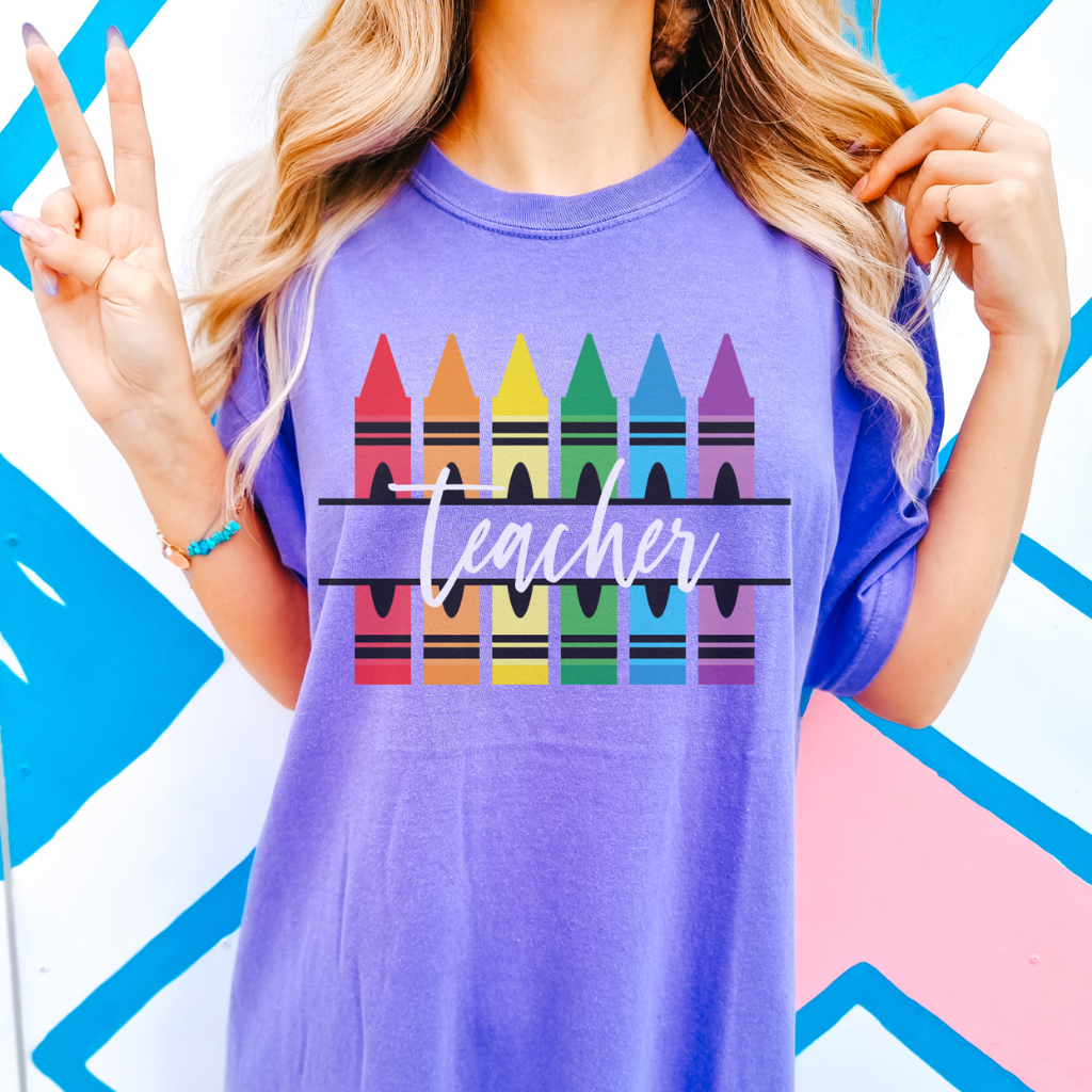 Crayon Teacher Gift Comfort Colors Tees
