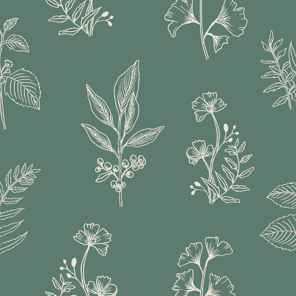 Luca Botanical Floral Removable Wallpaper in Green and Pink