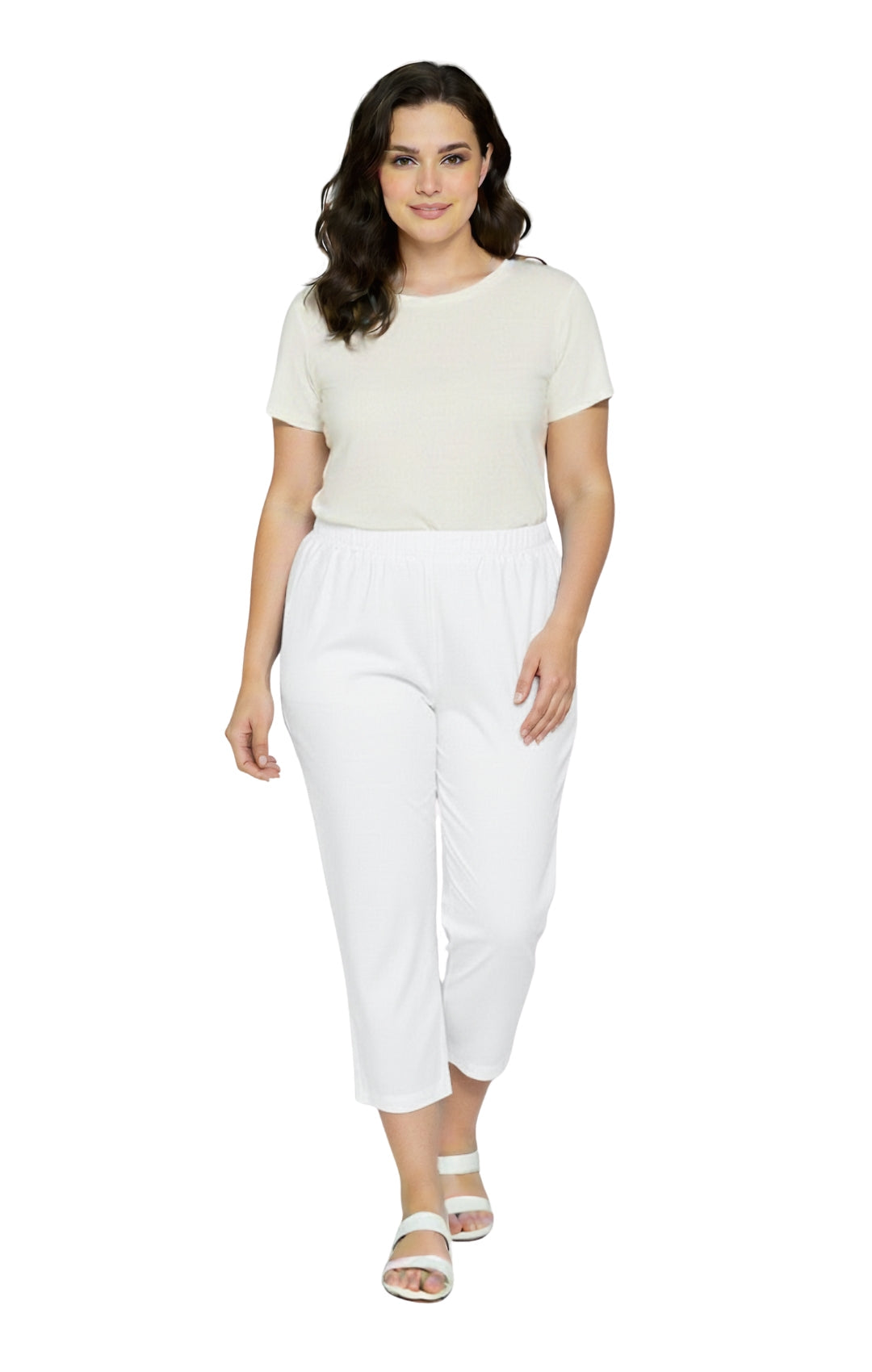 Women's Lightweight Stretch Denim Capri Pants, Mid-Rise Straight