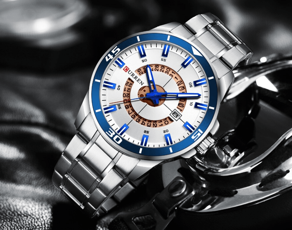 Modern Men's Waterproof Quartz Sports Watch with Fluorescent Hands