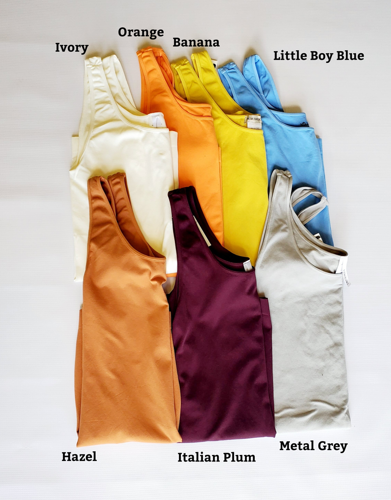 Women's Minimalist Jersey Tank Top in Multi-Color Knit