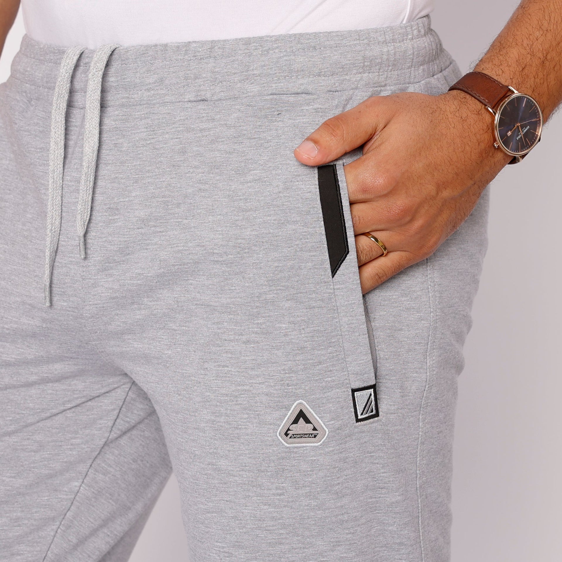 Navy Blue Athletic Tapered Jogger Pants for Tall Men
