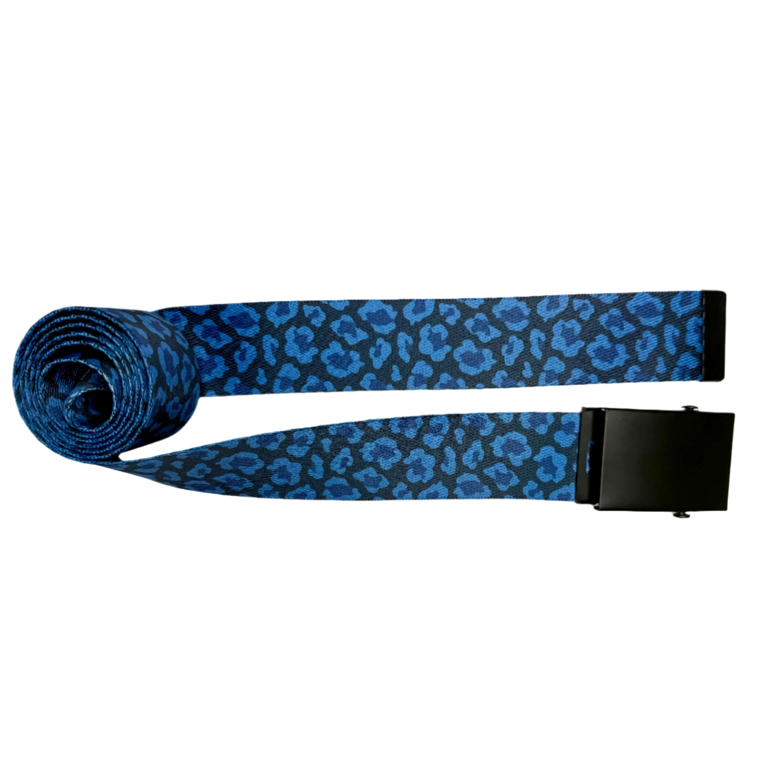 Deep Blue Leopard Print Belt
