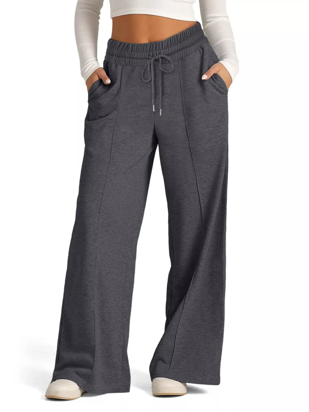 Women's Wide Leg Drawstring Lounge Pants with Pockets