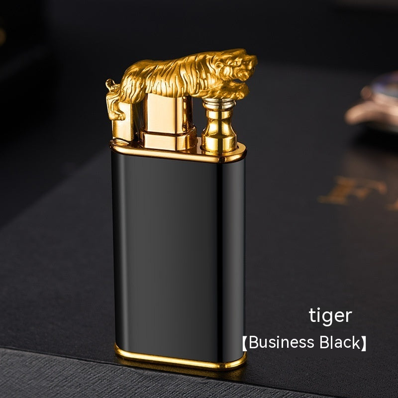 Windproof Double Flame Metal Lighter with Blue Jet Torch