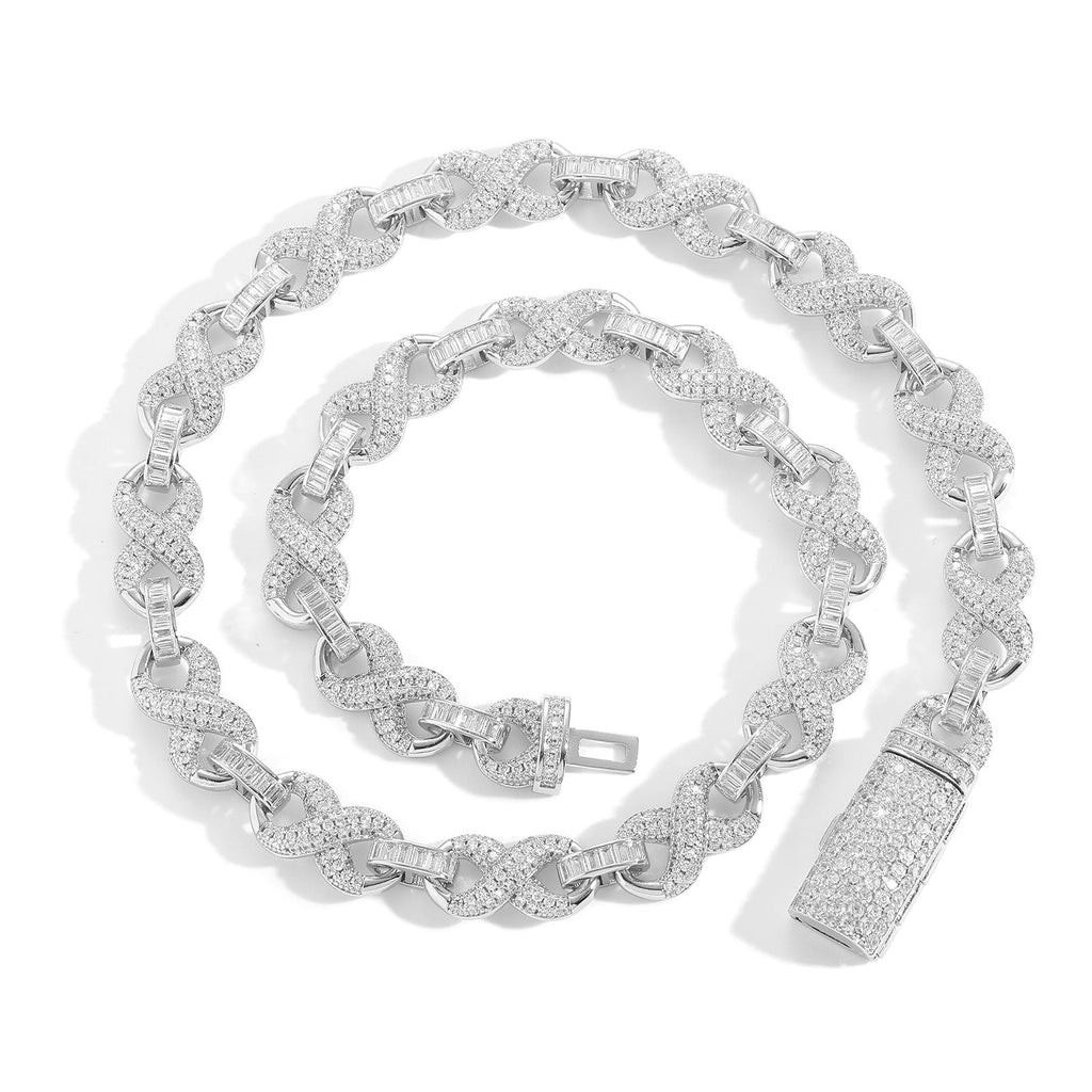 Geometric Cuban Link Chain Necklace and Bracelet Unisex Jewelry