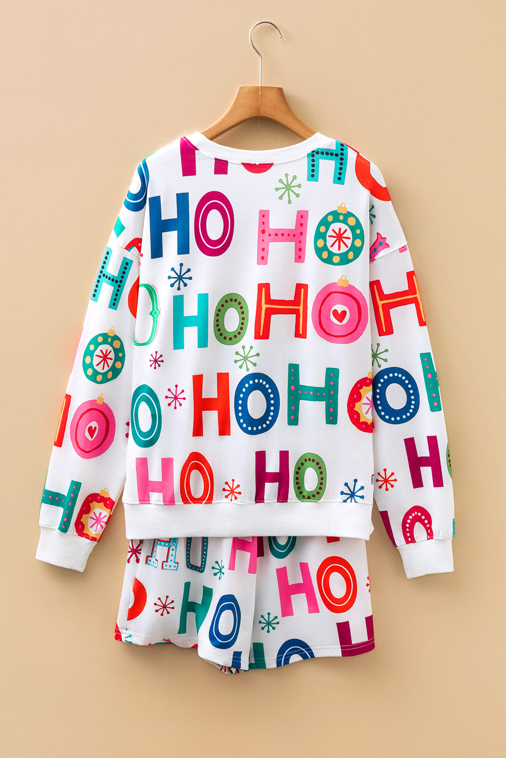 Christmas Long Sleeve Top & Shorts Lounge Set
