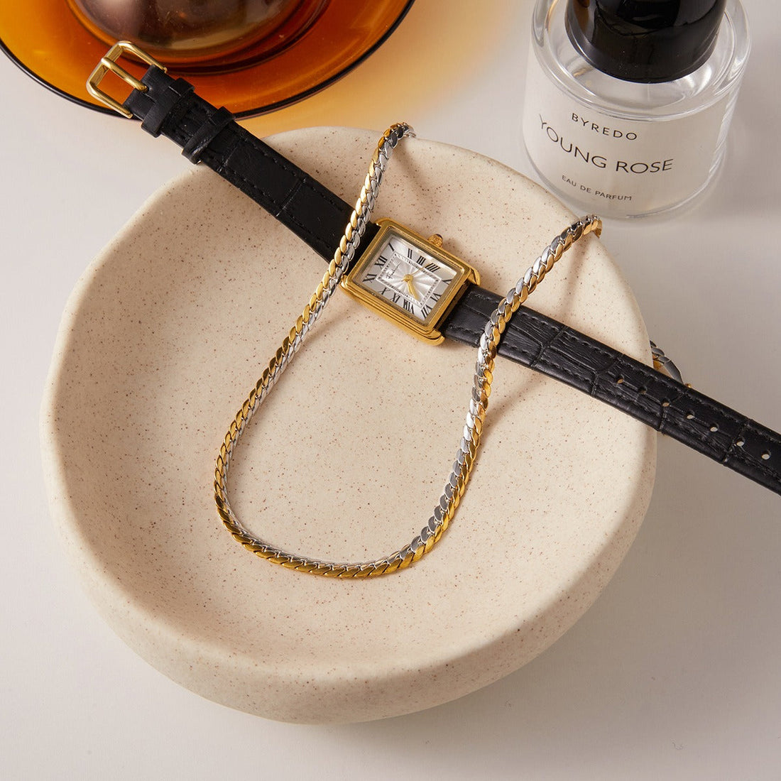 Two-Tone 18K Gold and S925 Silver Layered Chain Necklace