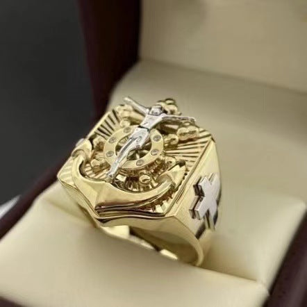 Sanjie Alloy Creative Fashion Ethnic Style Ring Personality Men's Artistic Retro Ring Jewelry Manufacturer