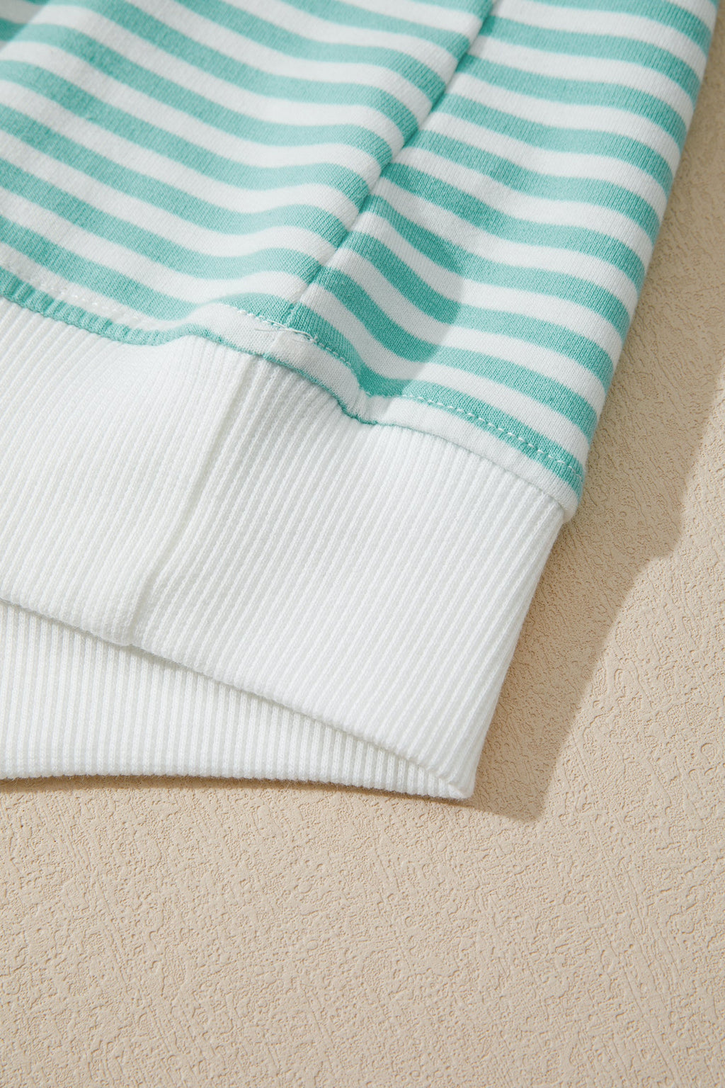 Stripe Contrast Mock Neck Tee & Shorts Set