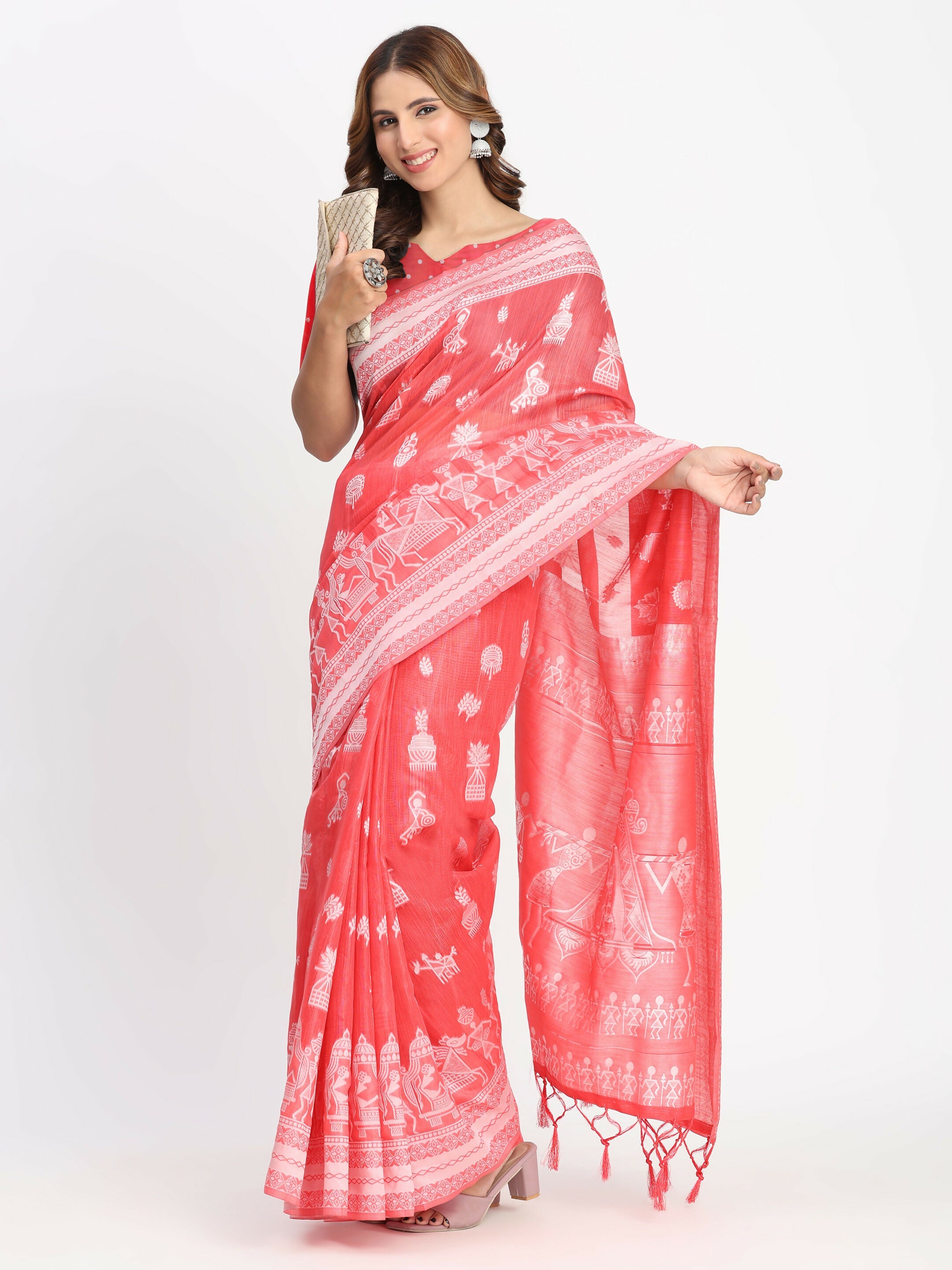 Shree Shyam Fashion Linen Cotton Sky Blue Saree