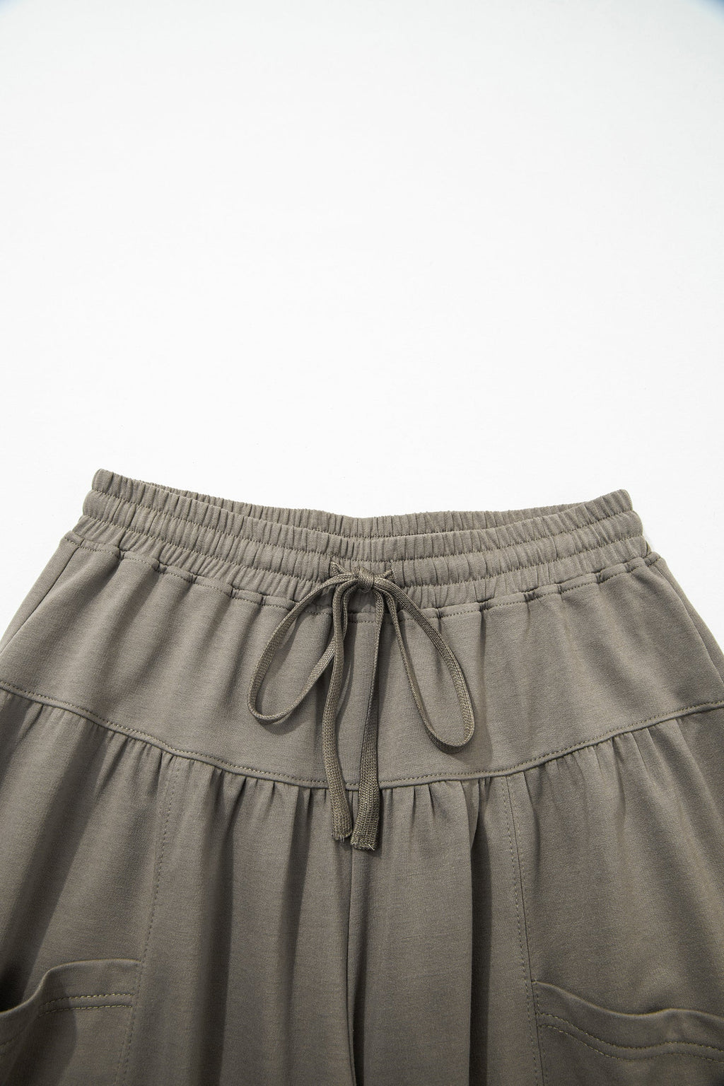 Seagrass Elastic Waist Drawstring Wide Leg Full Length Pants