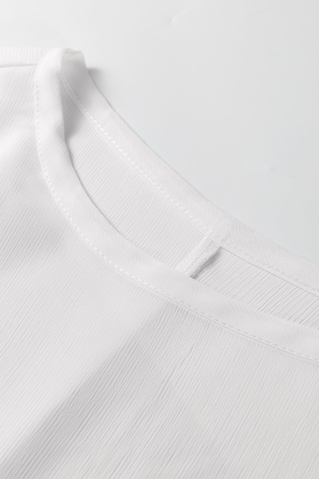 White Dolman Sleeve Blouse with Smocked Cuffs Long Sleeve Top