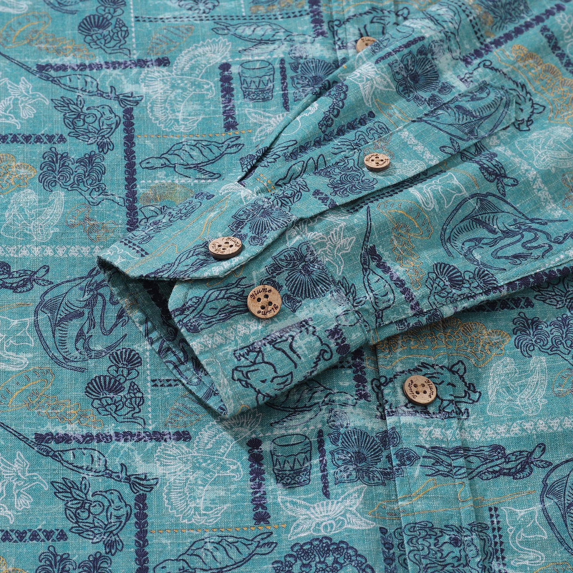 Pele and Hiiaka Mythology Print Cotton Aloha Shirt